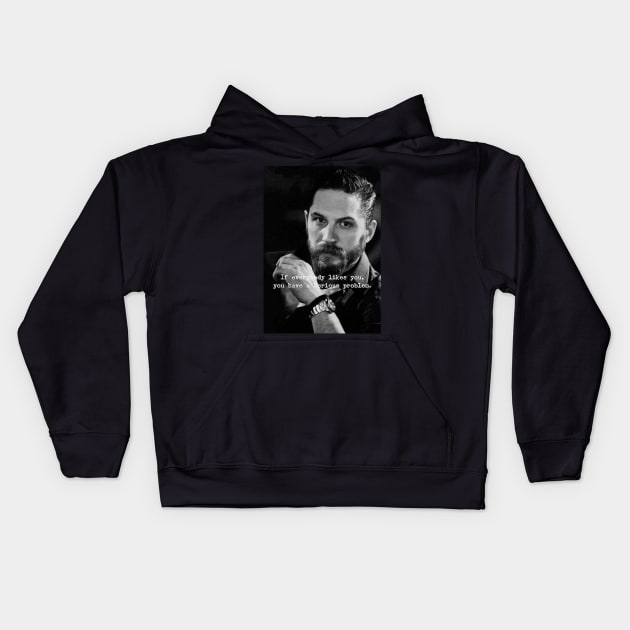 Tom Hardy Melding Intensity And Vulnerability On Screen Kids Hoodie by Nychos's style